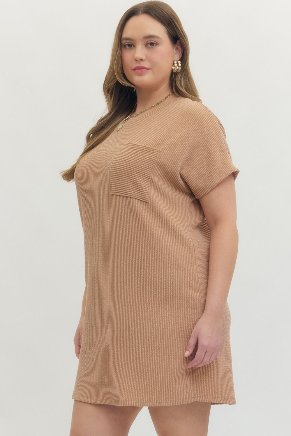 Entro Plus Knit Ribbed Dress - 4 Colors