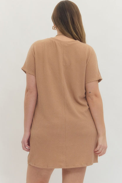 Entro Plus Knit Ribbed Dress - 4 Colors