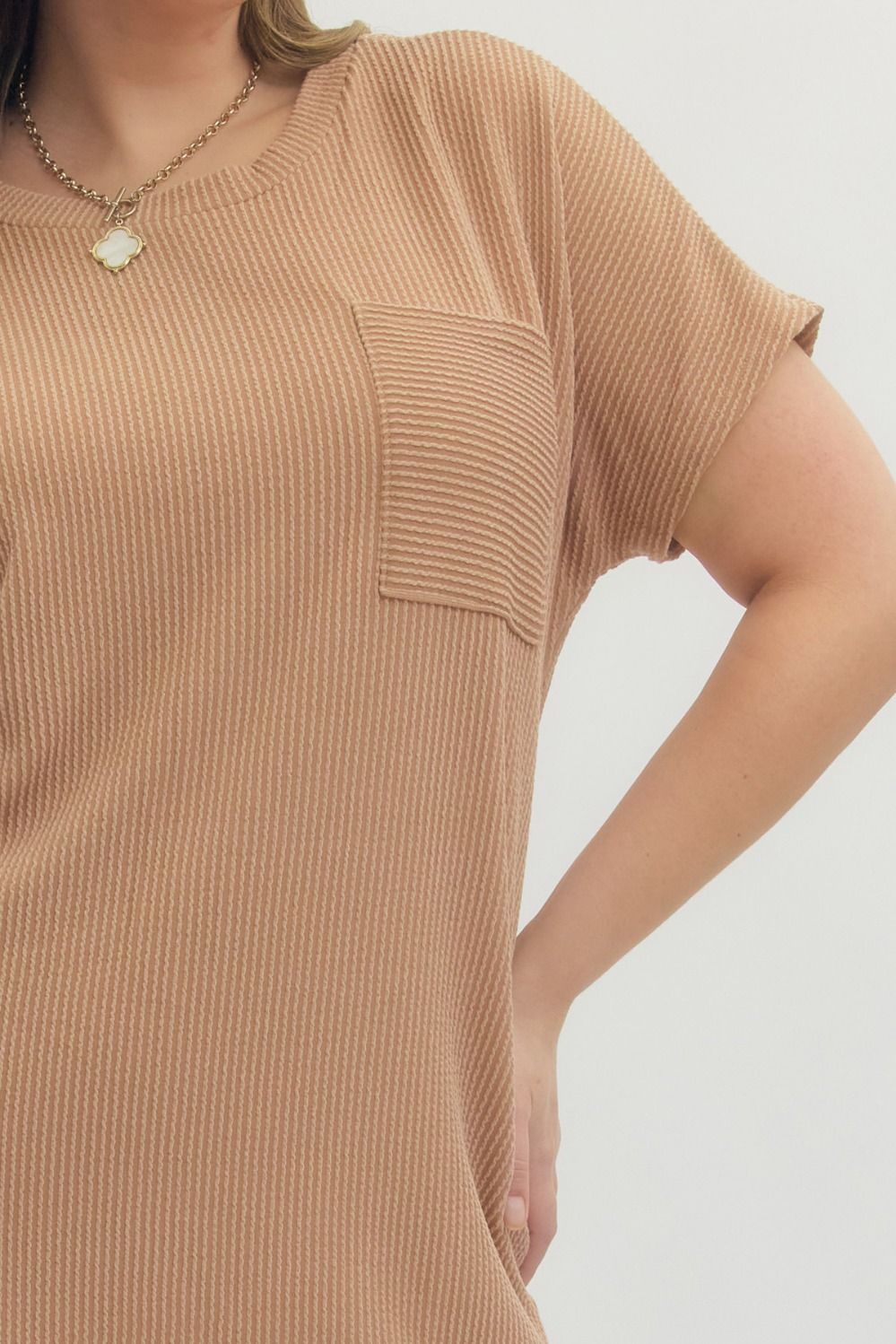 Entro Plus Knit Ribbed Dress - 4 Colors