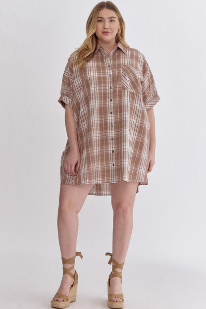 Entro Plus Plaid Woven Tunic / Dress