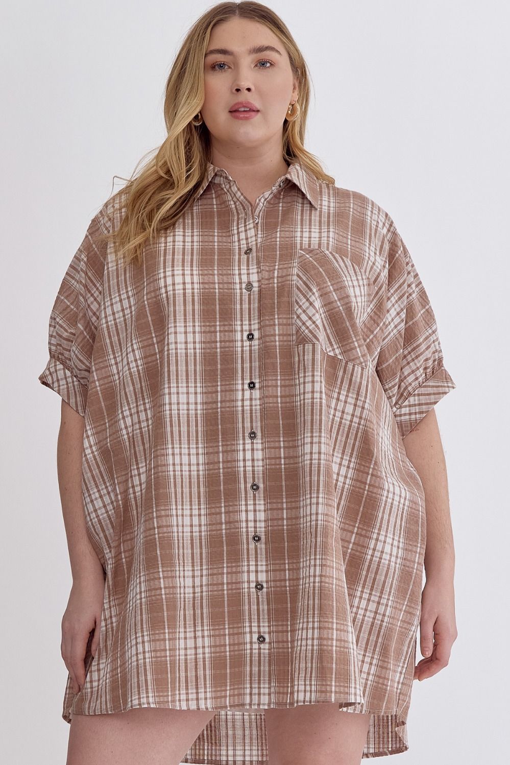 Entro Plus Plaid Woven Tunic / Dress