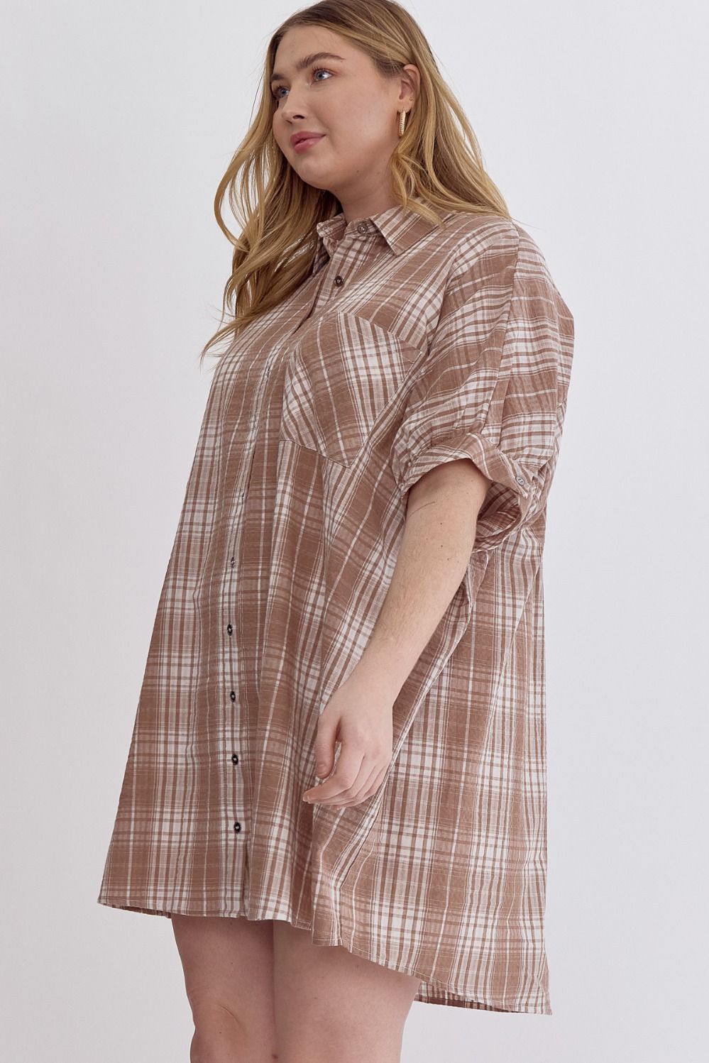 Entro Plus Plaid Woven Tunic / Dress