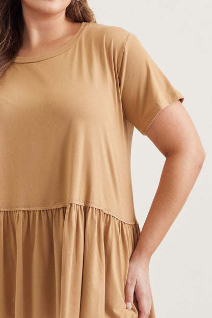 Entro Plus Solid Knit Top - Camel