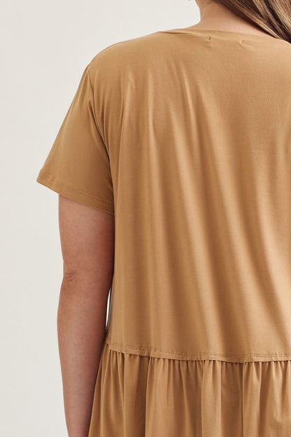 Entro Plus Solid Knit Top - Camel