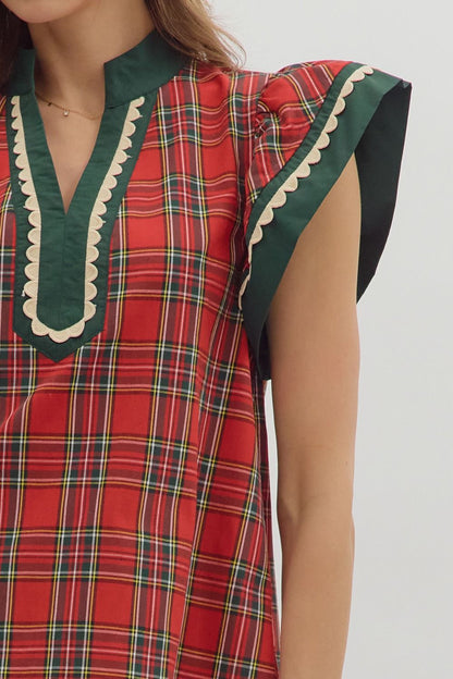 Entro Red Plaid Top - Sizes S - 2X