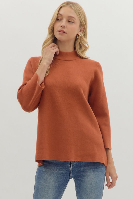 Entro Mock Neck Sweater - Pumpkin