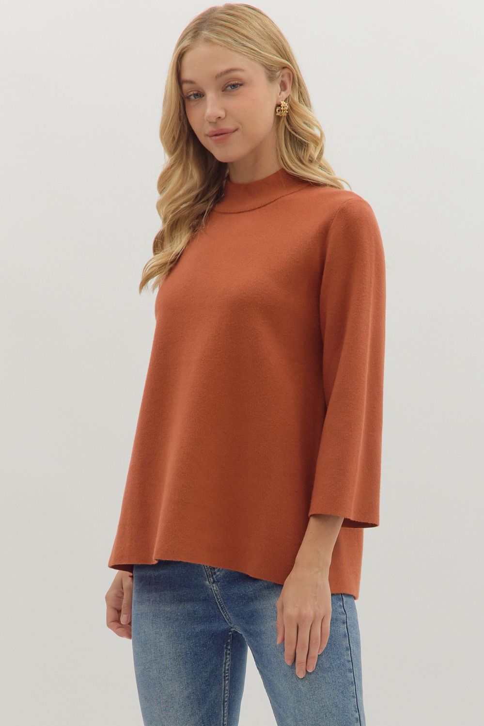 Entro Mock Neck Sweater - Pumpkin