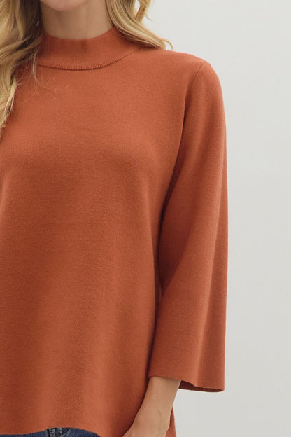Entro Mock Neck Sweater - Pumpkin