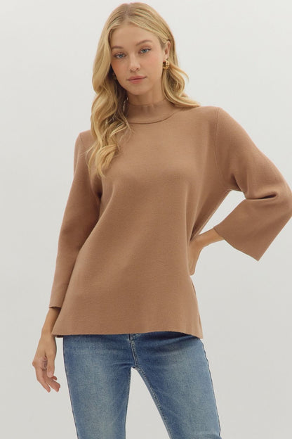 Entro Mock Neck Sweater - Camel