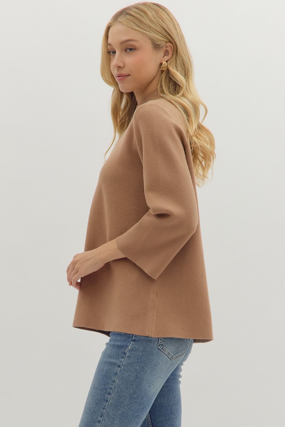 Entro Mock Neck Sweater - Camel