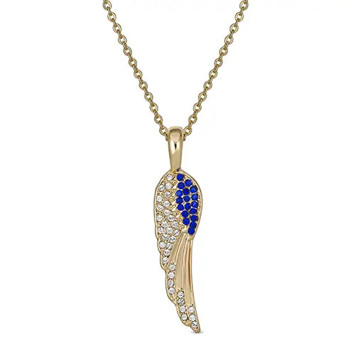 Gold Plated Angel Wings Birthstone Necklaces