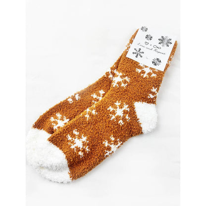 Cozy Snowflake Winter Fuzzy Socks