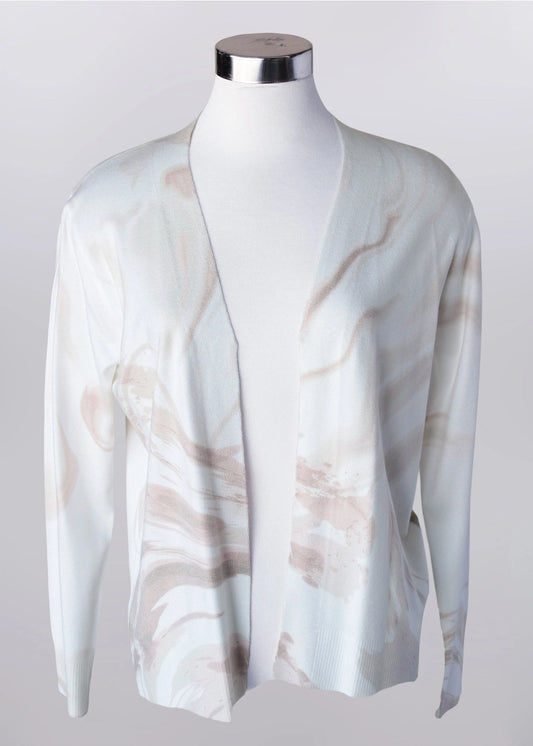 Keren Hart Beige Marbled Soft Cardigan