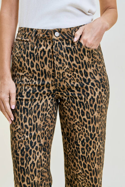 Judy Blue High Waist, Tummy Control Leopard Classic Straight