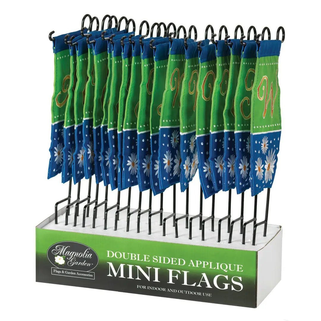 Daisy Mini Flag and Pole with Monogram Letters