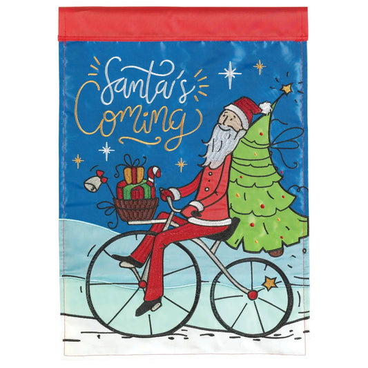 Santa is Coming Garden Flag