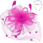 Flower w/ Dotted Netting Mesh Women's Fascinator
