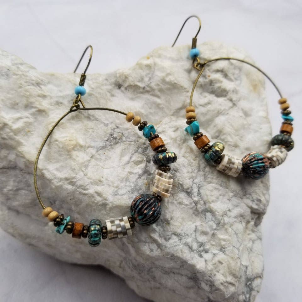 Boho Turquoise Bead Earrings