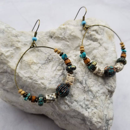 Boho Turquoise Bead Earrings