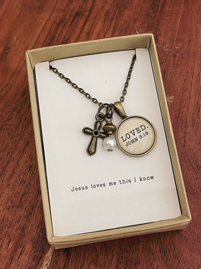 Loved John 3:16 Pendant Necklace - Boxed Christian Gift