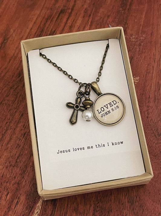 Loved John 3:16 Pendant Necklace - Boxed Christian Gift