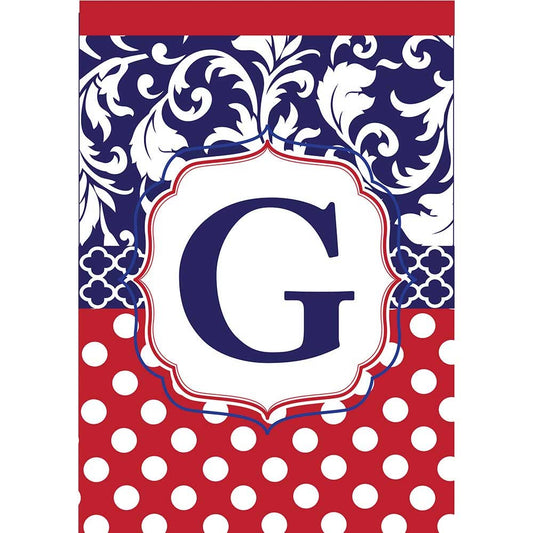 Garden flag - Monogram "G" Red, White & Blue