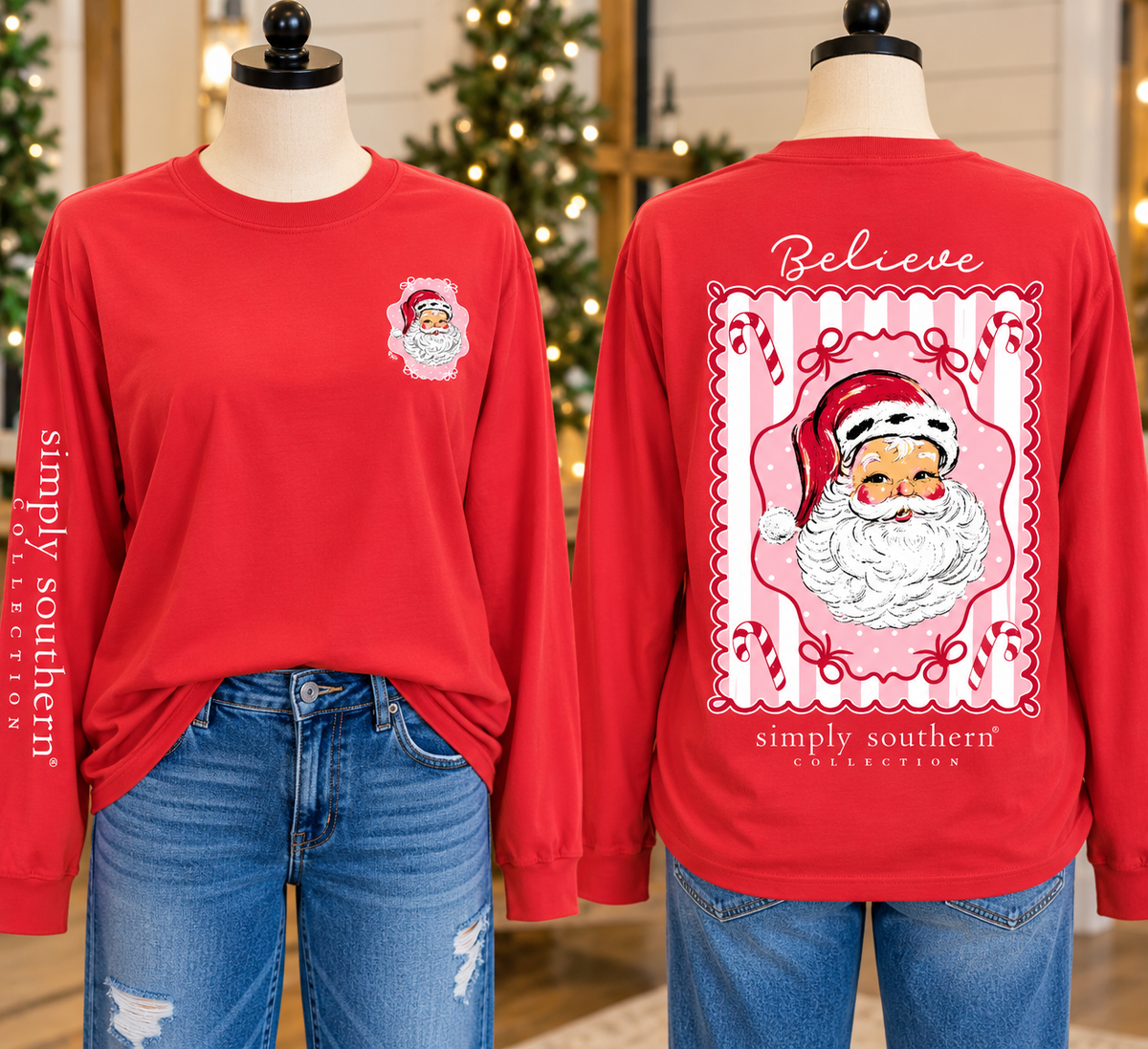 Simply Southern Believe Santa Long Sleeve T-shirt