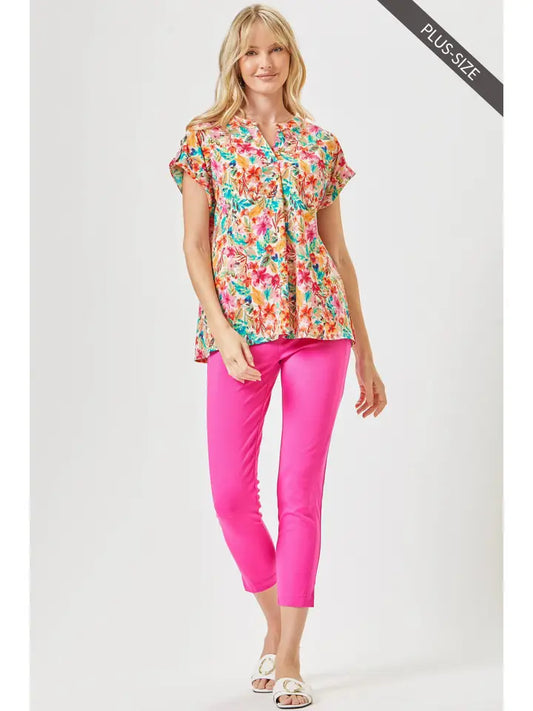 Lizzy Dolman Printed Wrinkle Free Top