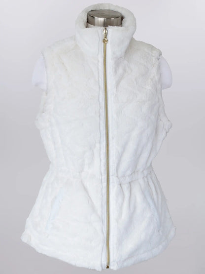 Keren Hart Faux Fur Reversible Vest with Gold Zipper