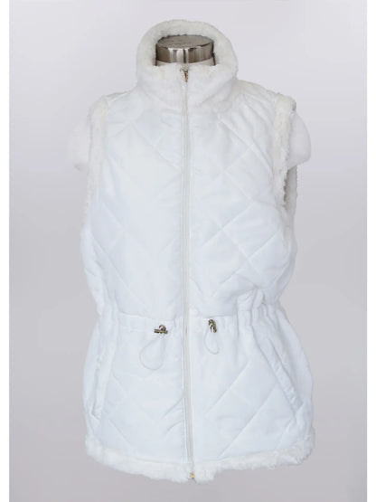 Keren Hart Faux Fur Reversible Vest with Gold Zipper