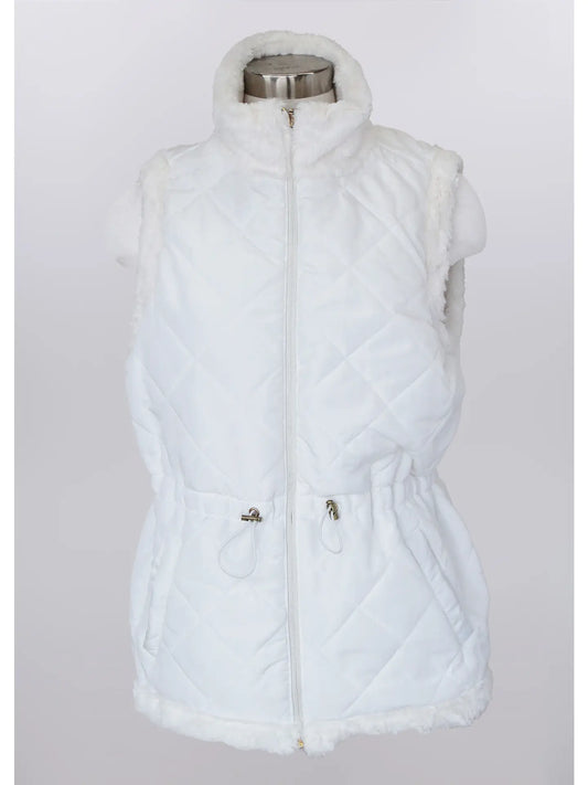 Keren Hart Faux Fur Reversible Vest with Gold Zipper