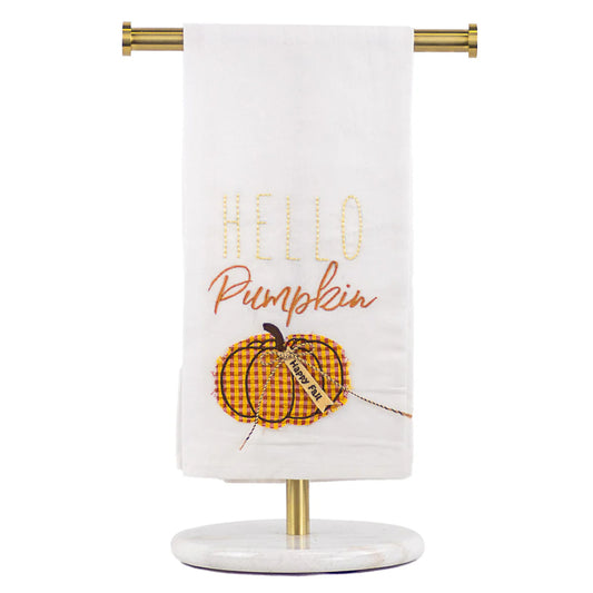 Hello Pumpkin Embroidered Hand Towel