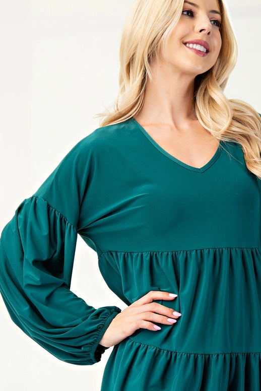 Celeste Hunter Green Brushed Bulgary Top