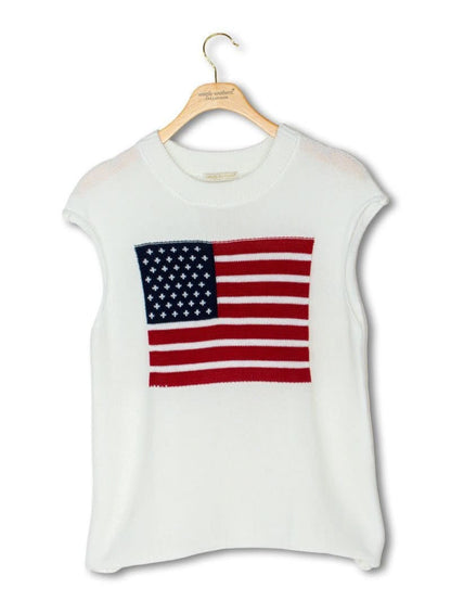 Simply Southern American Flag Knit Sweater Tank