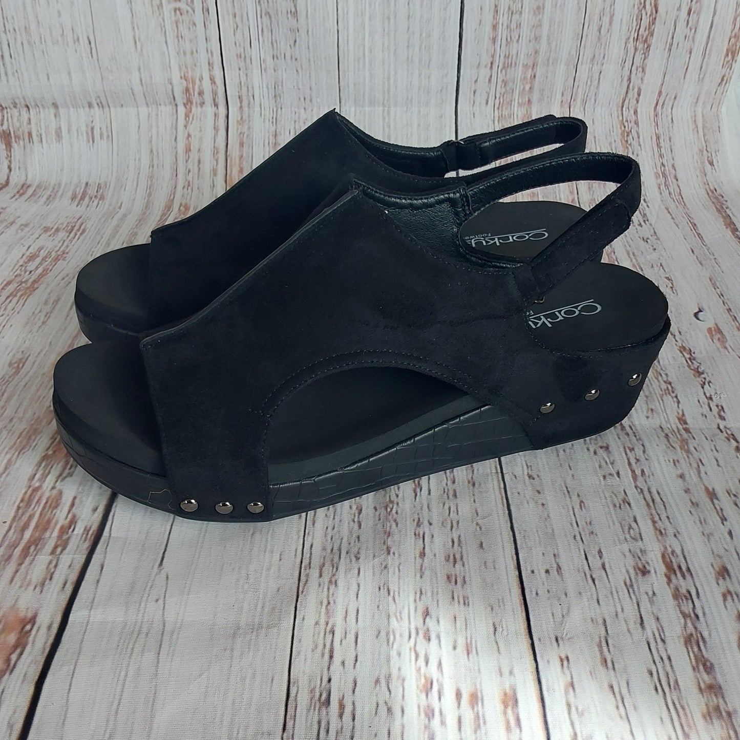 Corkys Volta II-Black Suede Croco