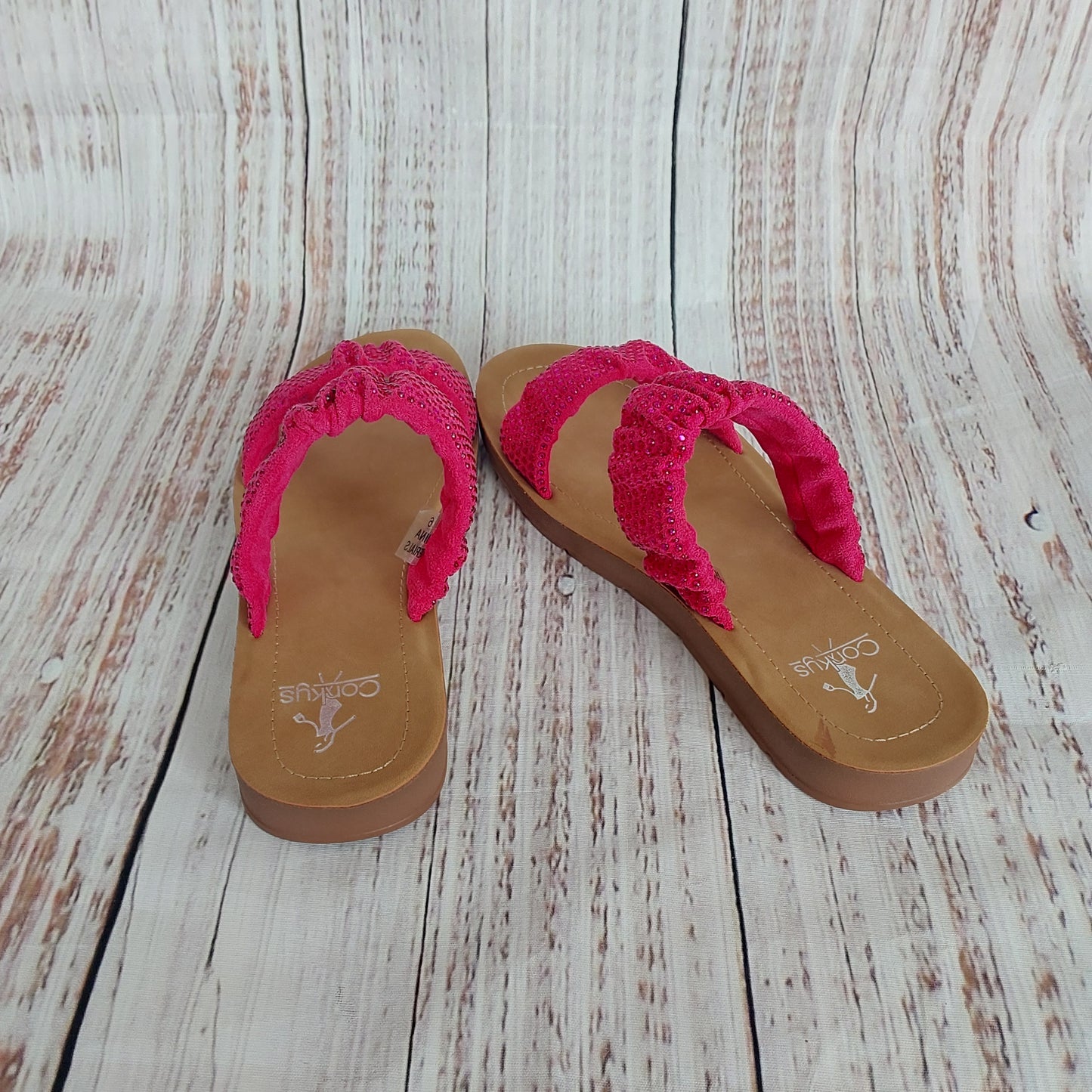 Corkys Iced Tea Sandal-Fuchsia Crystals