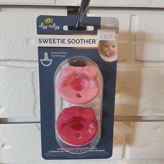 Itzy Ritzy Sweetie Soother - Cotton Candy & Watermelon Bow 0M+