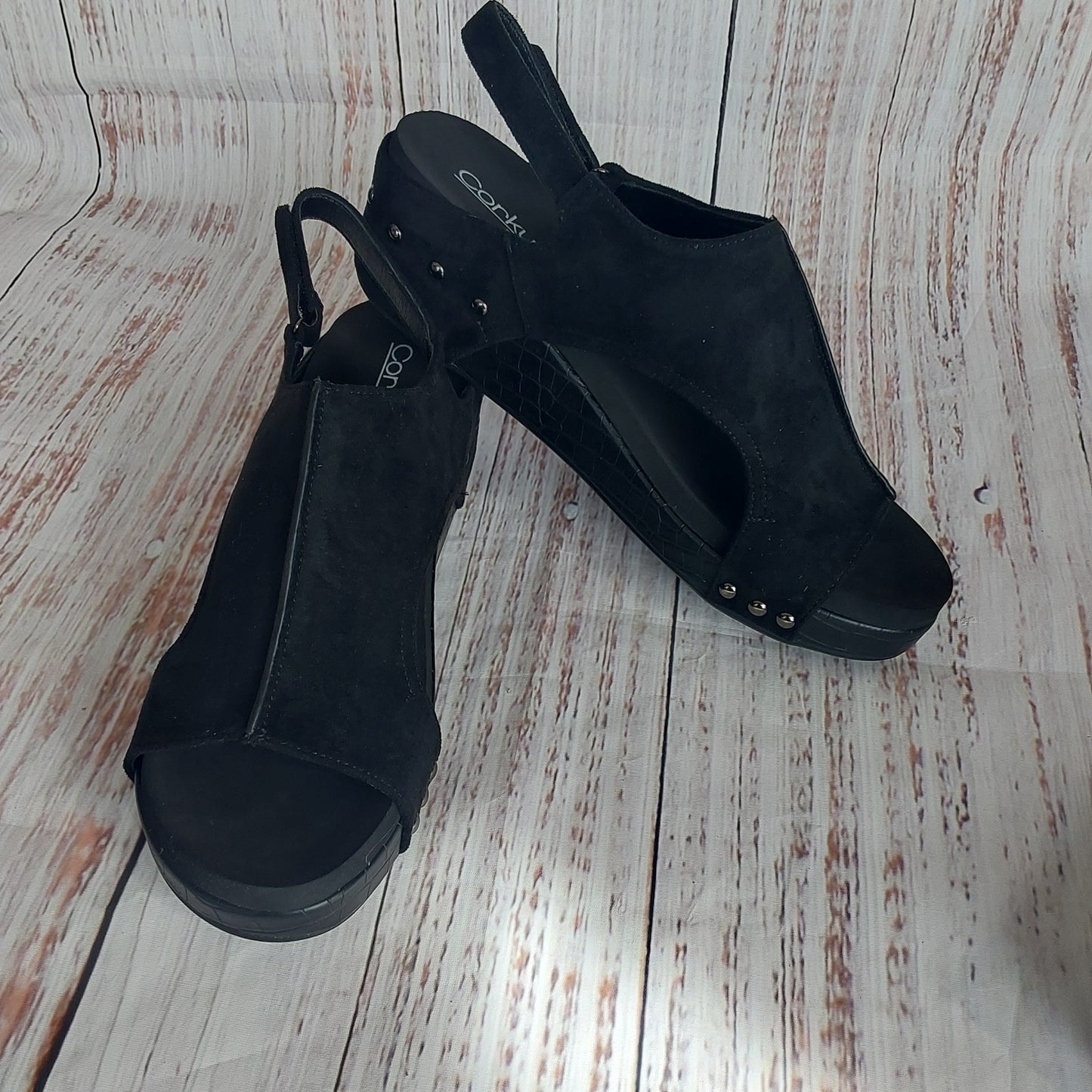 Corkys Volta II-Black Suede Croco