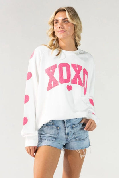 Simply Southern XOXO Patch Crew Sweatshirt