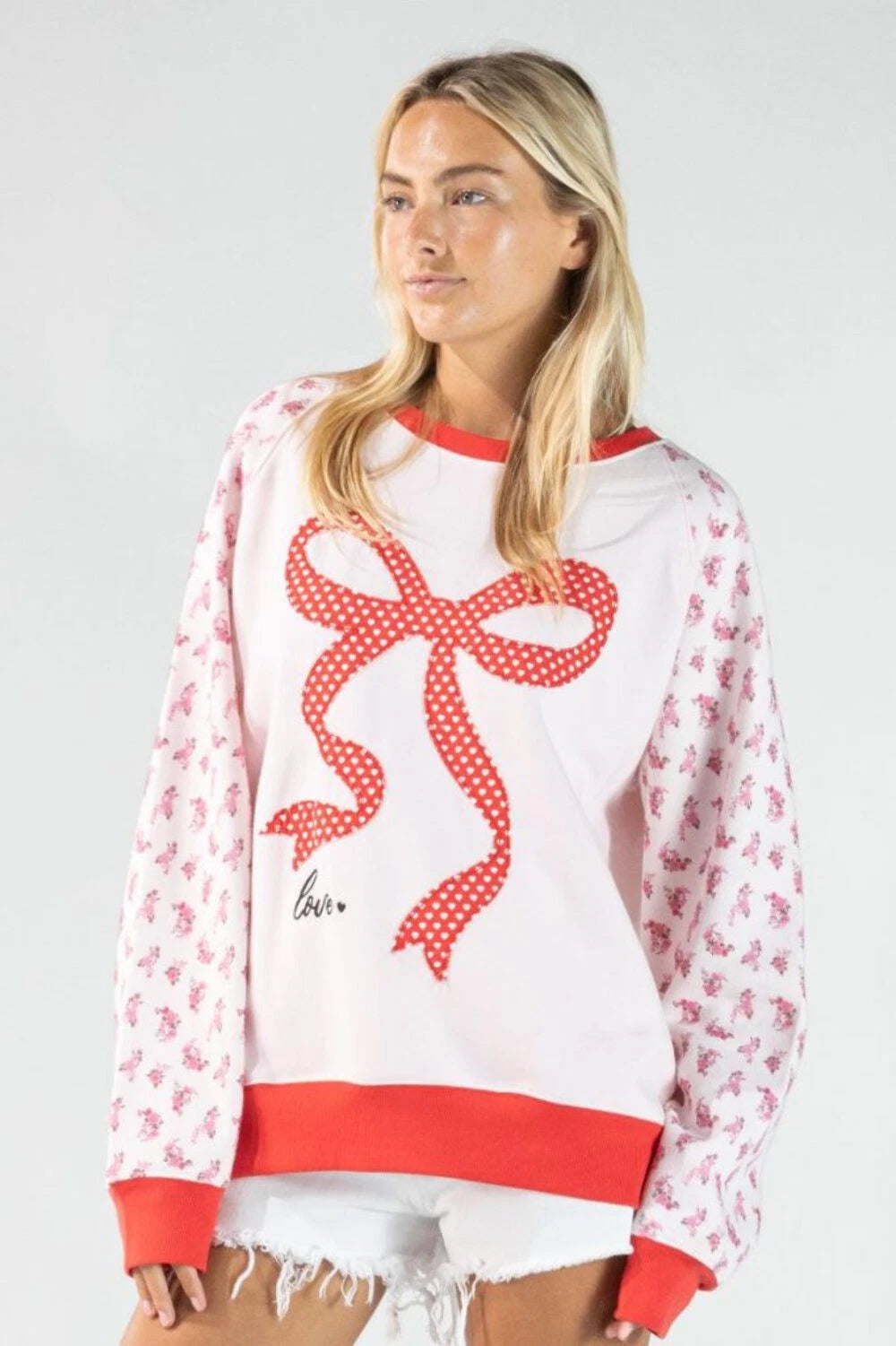 Simply Southern Bow Patch Crew Sweatshirt