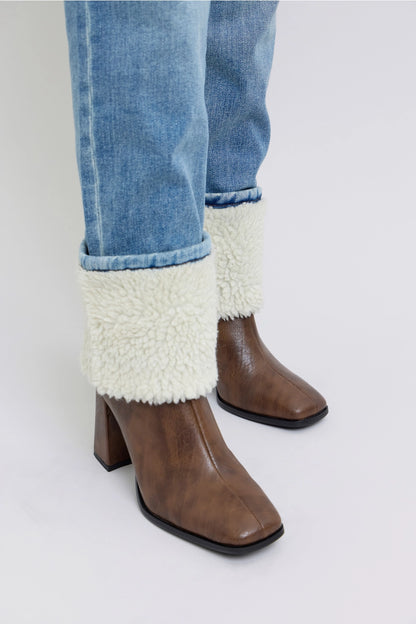 Judy Blue High Waisted Shearling Cuff Straight Leg