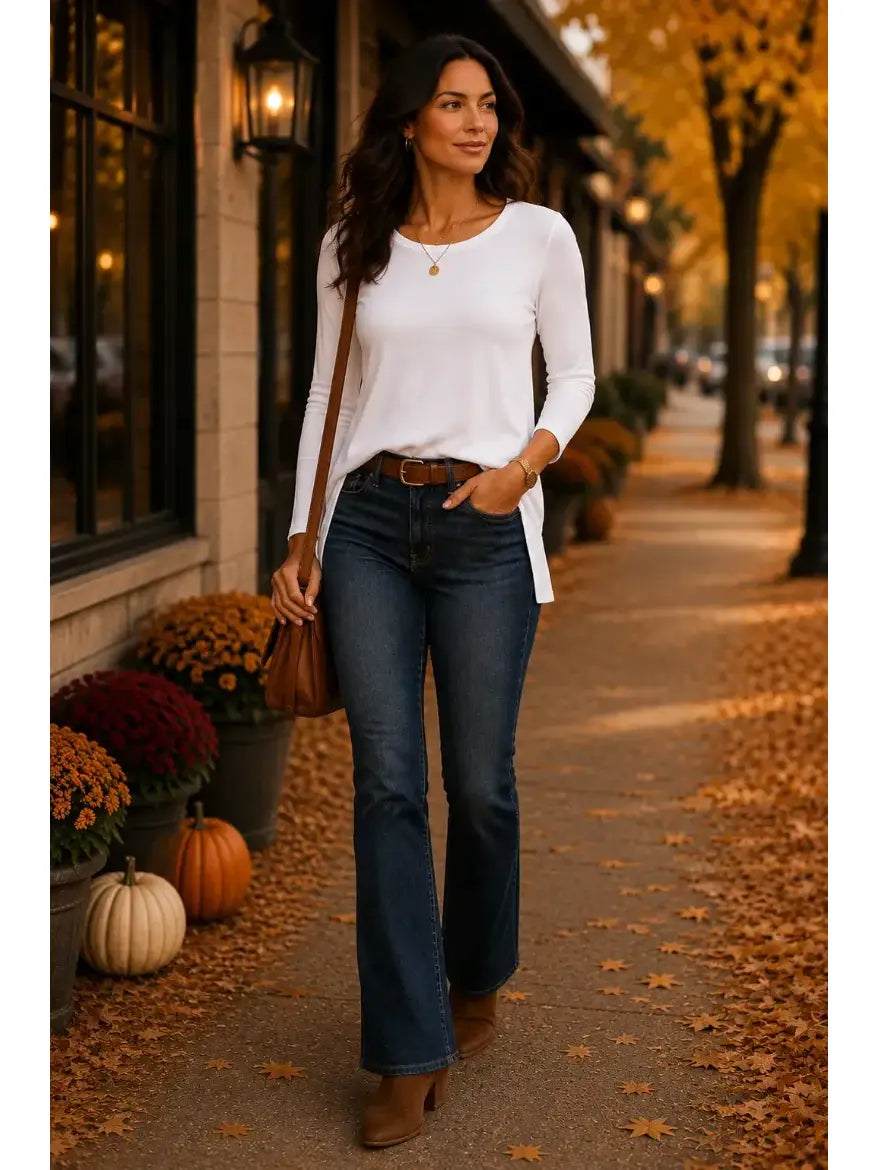 Liverpool Scoop Neck Modal Top - Snow or Black