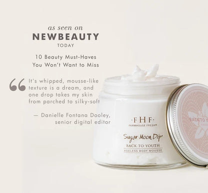 FarmHouse Fresh Sugar Moon Dip Whipped Body Mousse with peptides and retinol for firming skin
